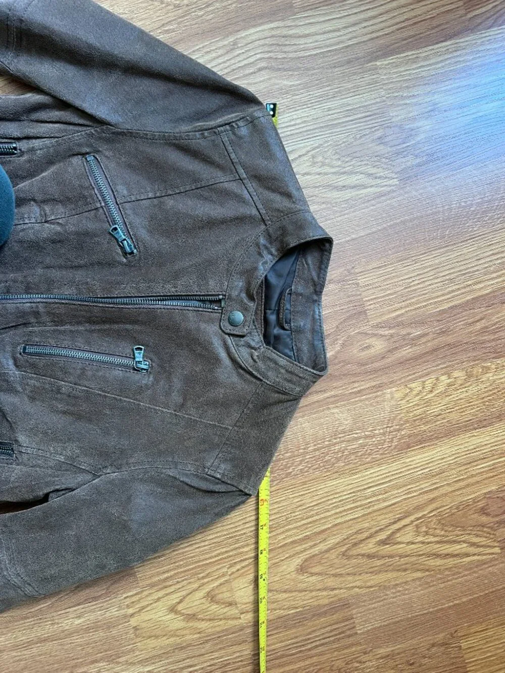 Levi's Classic Black Genuine Nubuck Leather Moto Jacket S - Picture 8 of 10